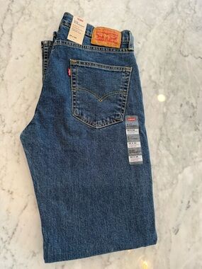 Levi's Men’s 32 x 34 Dark Blue Relaxed Straight Jeans
